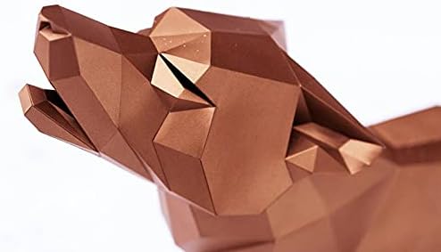 WLL-DP צורת זאב תלת מימד מלאכת נייר גיאומטרית DIY נייר נייר נייר נייר פסל קישוטים יצירתיים קישוטים