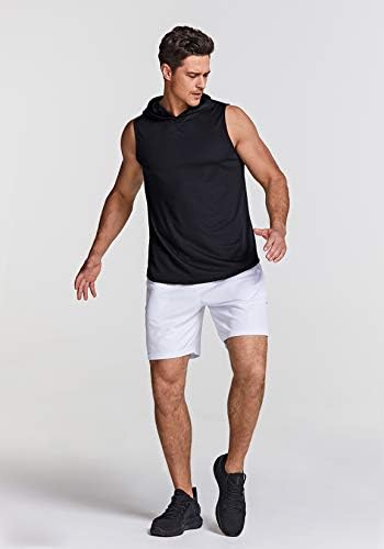TSLA 3 חבילה מיכל שרירים לגברים עם קפוצ'ון, חולצות ריצה אתלטיות וקרירות ומגניבות, עליית חדר
