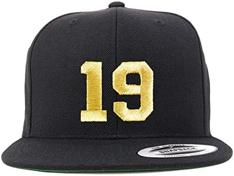 טרנדי הלבשה חנות מספר 19 זהב חוט שטוח ביל סנאפבק בייסבול כובע