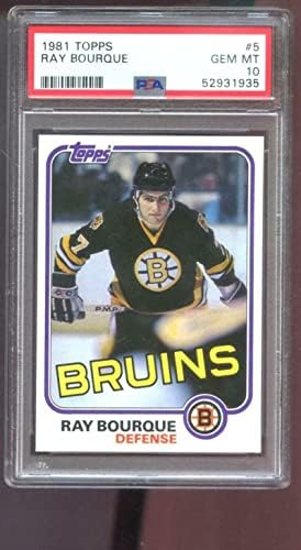 1981-82 Topps 5 Ray Bourque PSA 10 כרטיס הוקי מדורג NHL 1981 1982 Bruins - כרטיסי הוקי טלפו