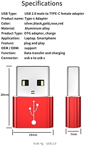 מתאם למצלמת קולנוע כיס סחוט 4K-USB-A עד C PortChanger, USB Type-C OTG USB-A המרת נתוני טעינה-מכסף