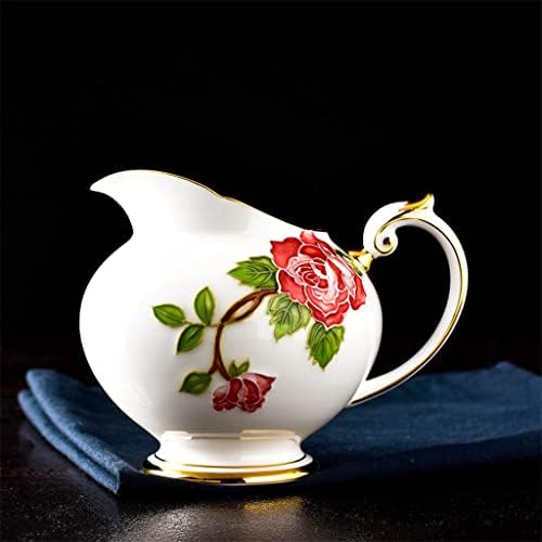 סט SDFGH 15 PC, סט כוס סיר קפה חרסינה פרחים מפורצלן, צלחת עיצוב כתר, סט כוס ארמון, מסיבת תה וינטג '