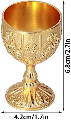 ג ' ינוקו 2 יחידות גביע פליז בעבודת יד בציר גביע אירופאי זהב רטרו קישוטי לנסיעות קישוט בית אוסף