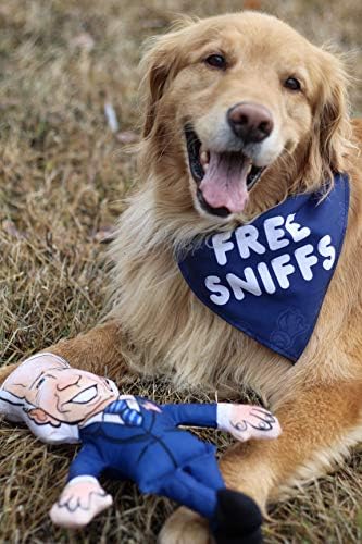 סאטירה פוליטית נושכת צעצוע של כלבים של בידן ובנדנה כלבים - צעצוע של כלב מלא כלבים עמיד - קנבס