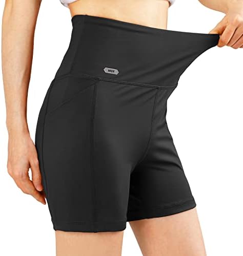 מכנסי דחיסת יוגה גבוהה של נשים במותניים של נשים בקרת בטן מתיחה מכנסיים קצרים חותלות אתלטיות