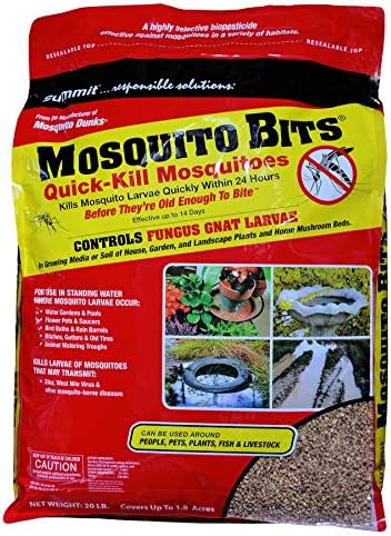 פסגת יתושים ביטים, 20 קילוגרמים, שליטה ביולוגית מהירה ליתושים ופטריות Gnats & Summit 20-Pack Mosquito