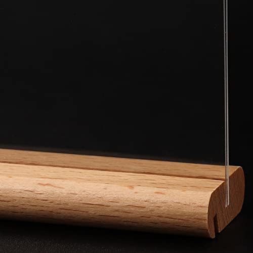 טופיקו צלחות במבוק מחזיק סימן אקרילי עם תפריט בסיס עץ תצוגה מעמד מחזיקי שולחן תמונות מחזיק נייר שלט