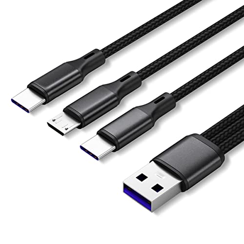 כבל טעינה מרובה 3 ב 1 USB טעינה מהירה כבל טעינה מהיר 4 רגל עם Velcro מתכוונן IP/סוג C/מיקרו USB עבור