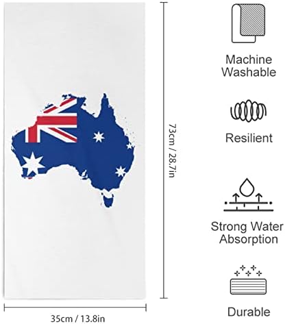 מפת דגל אוסטרלית מגבות ידיים לפנים וגוף שטיפת גוף מטלוני רחצה רכים עם חמוד מודפס למלון מטבח אמבטיה