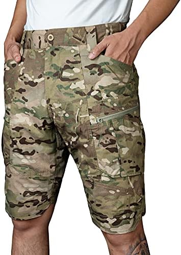 מכנסיים קצרים של IdoGear Multicam למכנסיים מטען טקטי מגברים קמו צבאי CAMO חיצוני מכנסיים קצרים 8 כיסים