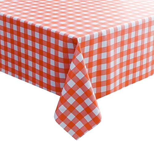 שולחן שולחן אדום של Manmengji לשולחנות מלבן, אטום שמן/ אטום למים/נגב בד שולחן PVC נקי, כיסוי שולחן לקישוט