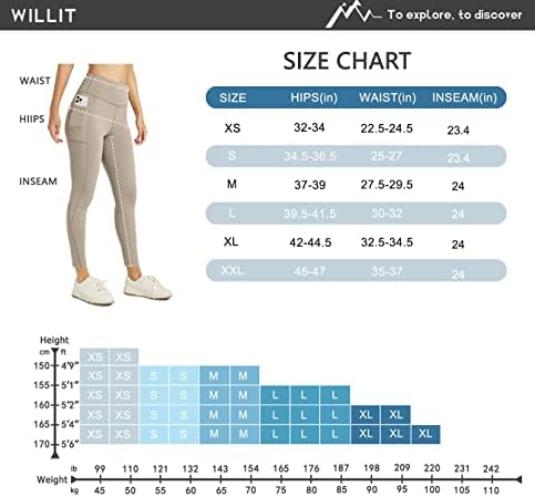 ויליט לנשים 24 אינץ 'חותלות מרופדות פטיט מותן גבוה מכנסי חורף תרמי יוגה יוגה ריצה כיסי כיסים