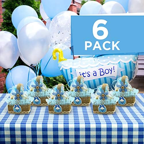 שלך האהוב רגעים מיני סלי: תינוק ילד מקלחת טובות עבור ממתקים, פרסים, ומתנות - כחול מסיבת לטובת קופסות