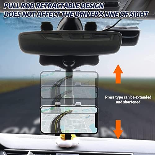 קובוז 2 מארז מחזיק טלפון לרכב מסתובב ונשלף 360 מעלות, מחזיק מראה אחורית לרכב כוונון סיבוב אוניברסלי
