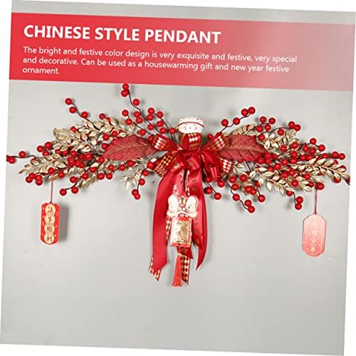קישוט לשנה החדשה קישוט השנה הסינית תליון ראש אדום פירות יער אדום קישוטי דלת סינית בית עיצוב אדורוס