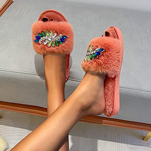 נשים נעלי בית קיץ נשים של אופנה שטוח תחתית פרוותי נעלי ריינסטון נשים סנדלי הליכה
