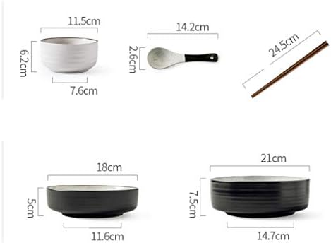 כלי שולחן חרסינה של כלי אוכל עם עיצוב סט של 56 חלקים, כלי שולחן ביתיים, קערה, צלחת ומקל אכילה