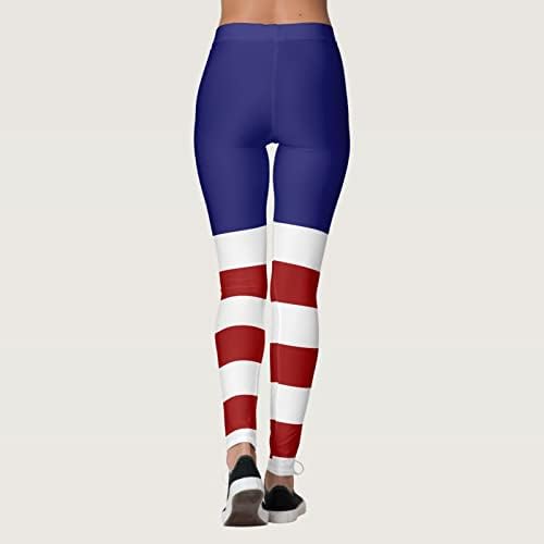 4 ביולי חותלות לנשים ארהב דגל גבוהה מותן יוגה אימון חותלות אולטרה רך נמתח קומפי אתלטי ספורט מכנסיים