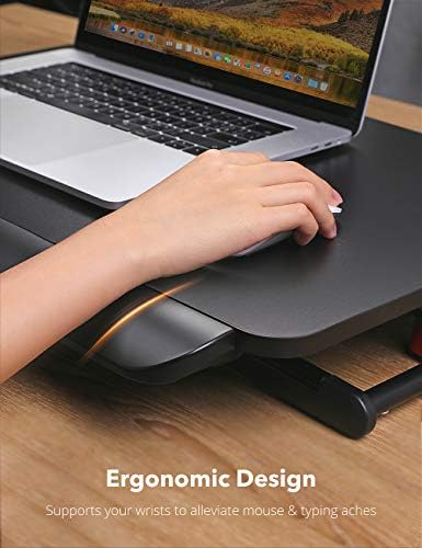 עומד מחשב נייד שולחן ממיר, לשבת סטנד מתכוונן מחשב תחנת עבודה, 5 גובה רמות משכים רגליים שולחן עבור
