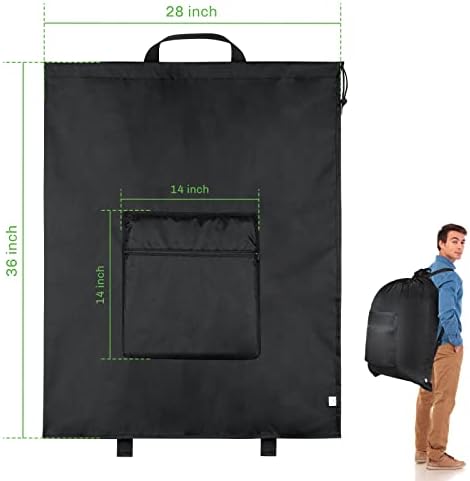 תיק כביסה תרמיל גדול בגודל 28 על 36 אינץ', תיק כביסה נסיעות כבד עם רצועות כתף תיק בד אוקספורד שחור לסטודנטים אחסון