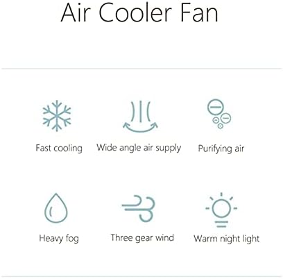 Dewin Air Cooler מזגן נייד לחדר, מזגן מיני שולחני עם אור לילה USB טוען מאוורר יון שלילי למאוורר לבית, 7.3