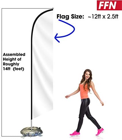 ערכת דגל נוצה של מכירת מזרן עם בסיס צולב ובו משקל, דגל באנר פרסום חיצוני