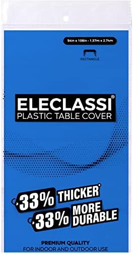 Eleclassi Blue Gingham משובץ 6 חבילה מפת מפת מפת מפת מפת מפת פלסטיק חד פעמיות 54 x 108 אינץ