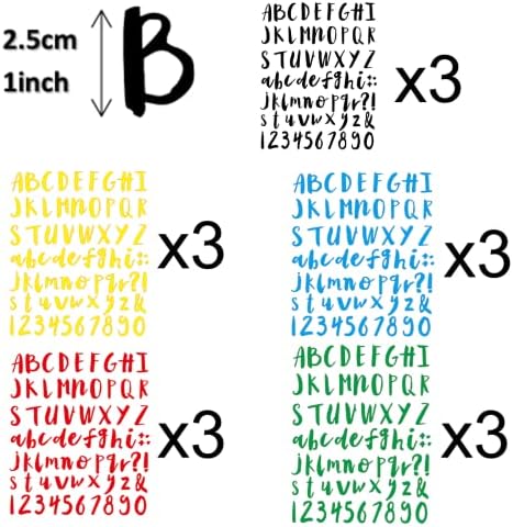 1296 חתיכות 18 גיליונות ויניל מכתב מדבקות 1 אינץ עצמי דבק האלפבית מספר מדבקות צבעוני עמיד למים