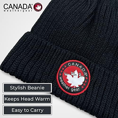 ציוד מזג אוויר קנדה כובע נשים סרוג - כובע כפה חורפי יחיד - כובע חורף אדום רך וחם