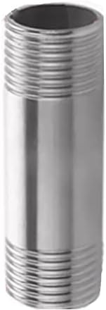 1 חתיכה 304 צינור הברגה כפול קצה כפול 3/4 , קוטר חיצוני 27 ממ x עובי קיר 3 ממ x אורך 20 סמ, מתאים לחיבור הצינור.