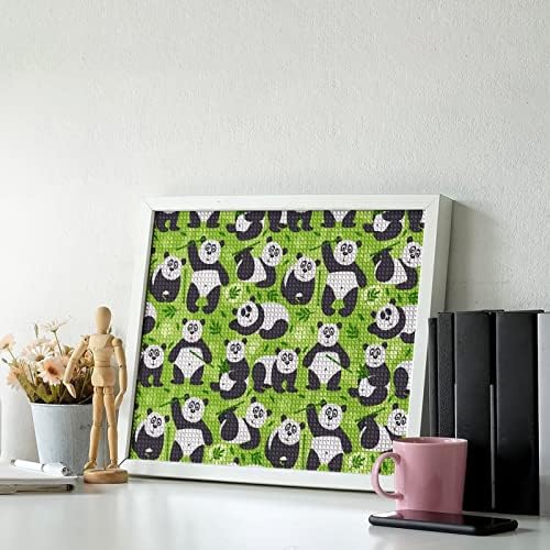 חמוד פנדה דוב ריבוע ציור יהלום ערכות תמונה מלאות קידוח מלא לקישוט הקיר הבית 12 × 16/16 × 20