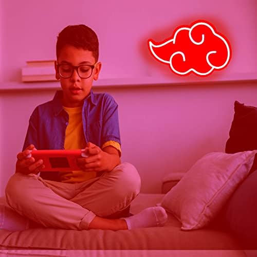אנימה אדומה ענן ניאון שלט, שלט ניאון ג'נאני המונע על ידי USB לילדים לחדר שינה חדר משחקי חדר