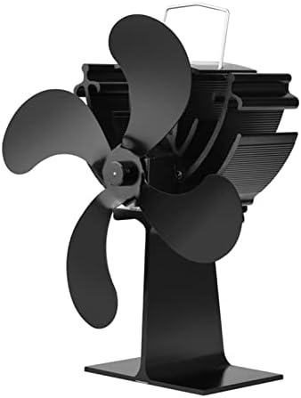 שיזם 4 שקט מנועים חום מופעל מסתובב חם/מחומם אוויר אקו תנור מאוורר עבור גז/גלולה/עץ/יומן תנורים, שחור