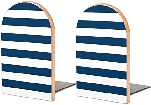 ספר מסתיים חיל הים כחול ולבן פסים תומכי ספרים למדפים להחזיק ספרים כבד החובה החלקה ספר פקקי עץ