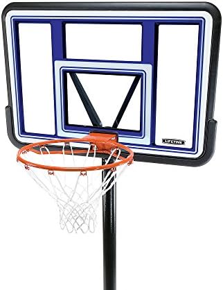 חיים פרו משפט גובה מתכוונן נייד כדורסל מערכת, 44 אינץ קרש גב, כחול / לבן