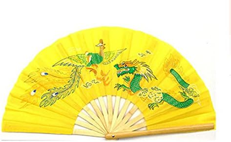 קמע מאוורר במבמבו של אפינט עיצוב עיצוב פיניקס סיני קונג פו לחימה טאי צ'י צהוב
