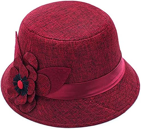 כובעי פשתן קיץ של נשים פרח אופנה כובע דלי מגן על כובעי נופש לחופשה כובעי שמש צבע אחיד כובע שמש כובע