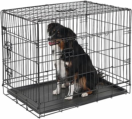 Kerbl ישר כלוב כלב קדמי מתקפל 2 דלתות, 76 x 54 x 64 סמ, שחור