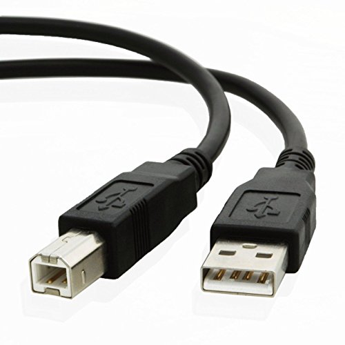 Digitmon 6 ft שחור A-Male עד B-Male USB 2.0 כבל מדפסת במהירות גבוהה עבור HP Laserjet MFP M234DWE