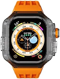 Infri שקוף ערכת ערכת Mod ללהקת ספורט גומי של Apple Watch 49 ממ לסדרת IWatch Series Ultra 8 Silicone