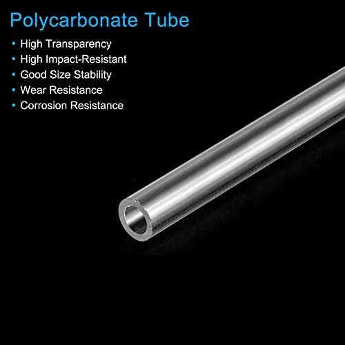 Meccanixity צינור פלסטיק קשיח פוליקרבונט צינור עגול נקה 0.16 ID 0.23 OD 6 השפעה גבוהה על תאורה, דגמים, אינסטלציה
