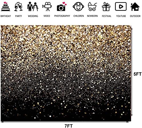 7 * 5 רגל שחור וזהב רקע כתמי זהב רקע חג המולד לשנה חדשה מסיבת צילום רקע בציר אסטרקט רקע משפחה מסיבת