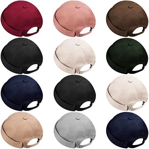 12 חתיכות חסר שולים כובע דוקר כובע מתכוונן גולגולת כובעי לגברים התגלגל שרוול אין ברים כובעים