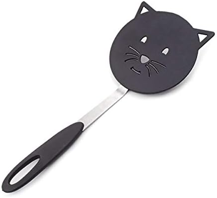 ניילון טרנר חמוד חתול צורת קטן חום עמיד ווק מרית עבור שאינו מקל כלי בישול עם נירוסטה סוגר לבישול, דגים,ביצים,