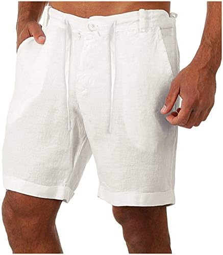 גברים מכנסי ספורט גברים כותנה פשתן מכנסי קז ' ואל כפתורים לשרוך מותניים כיסים קצר מכנסיים מכנסי ריצה