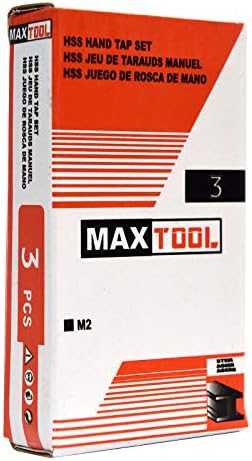 Maxtool 5-40 ברזי חוט יד מוגדרים כולל Taper+Plug+MSS M2 M2 בתחתית/ברזים ממוספרים הגדר 40 TPI יד ימין קרקעית; HSN02W00R05