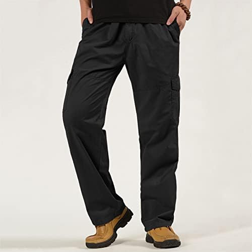 רווה מכנסי גברים של אופנה מזדמן רופף כותנה בתוספת גודל כיס תחרה עד אלסטי מותניים מכנסיים מכנסיים בוהן פתוח