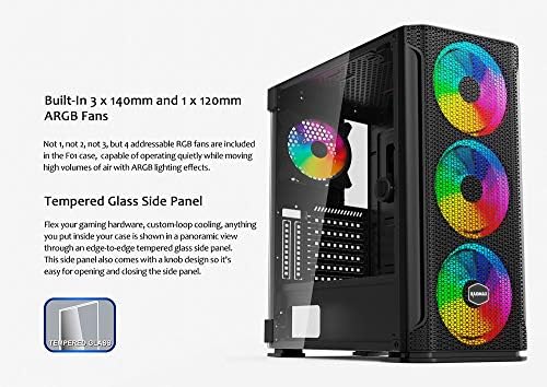 Raidmax ATX מחשב שולחני מחשב למשחקים מקרה Mid Tower PC Case עם למיעון RGB x4 ARGB אוהד ATX המחשב