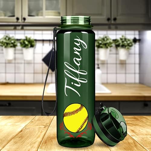 Cuptify Softball בהתאמה אישית על צבא Green Gloss 32 גרם 1 ליטר מעקב מוטיבציוני מעקב אחר בקבוק מים סופטבול