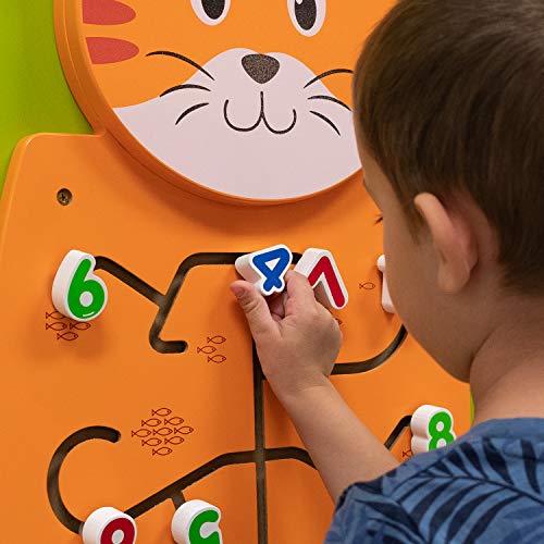 יתרון למידה לוח קיר לפעילות חתולים - 18 מ' + - מרכז פעילות לפעוטות-צעצוע צמוד לקיר-עיצוב לוח עמוס